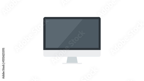 lcd monitor isolated on white
