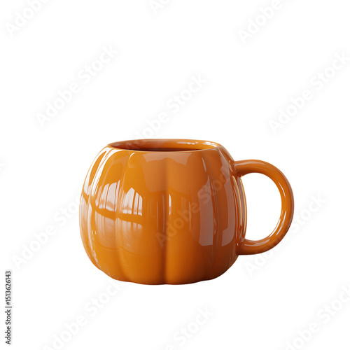 Cozy up with Autumn A delightful pumpkin shaped mug brings the spirit of on transparent background
