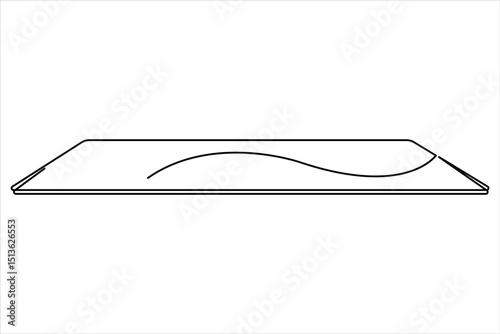 Continuous one line drawing of yoga mat fitness equipment concept vector illustration