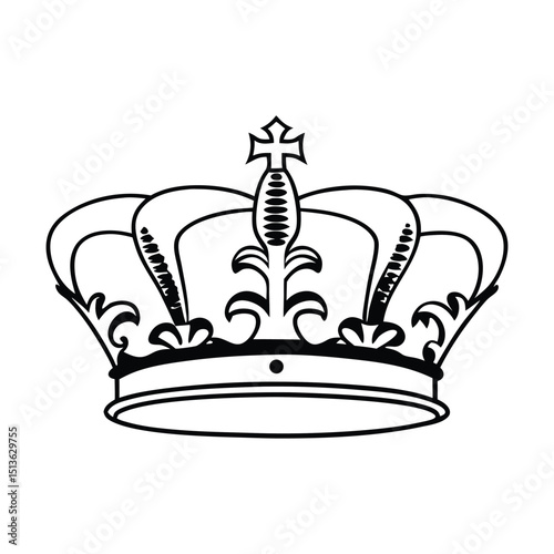 Crown icon with nautical elements like sailboat and ocean in vector style