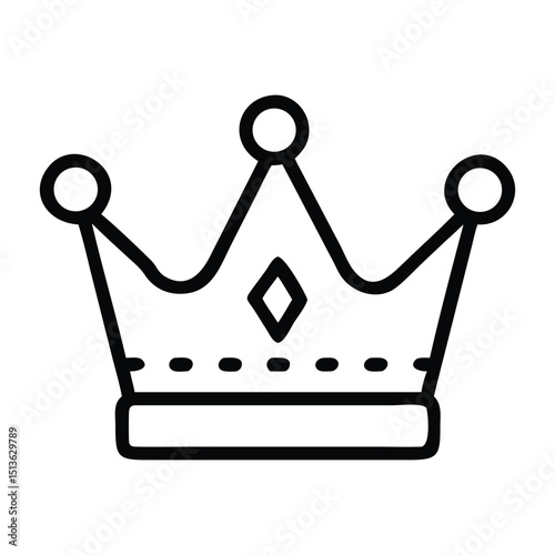 Golden royal crown vector illustration, an isolated symbol of luxury, success, and authority