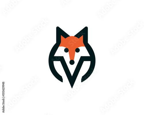 Fox head illustration in minimal design trend