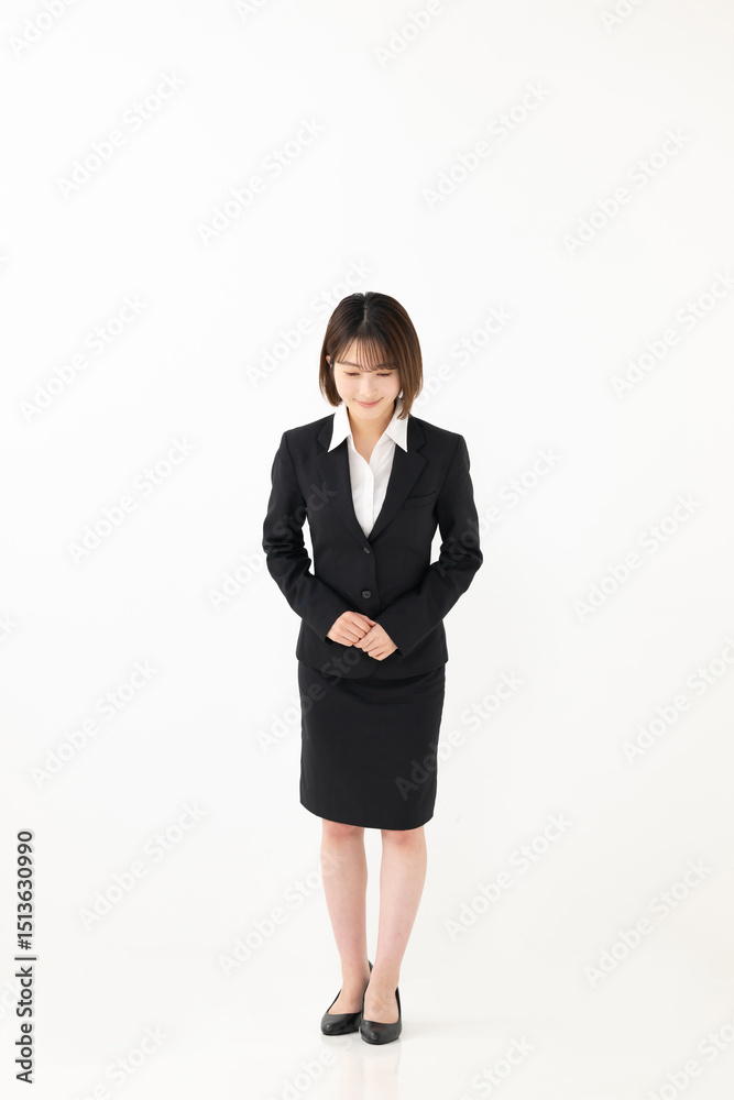 若い女性 ビジネスウーマン 正面 若い女性 ビジネスウーマン 正面