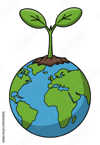 Sprout growing on the Earth