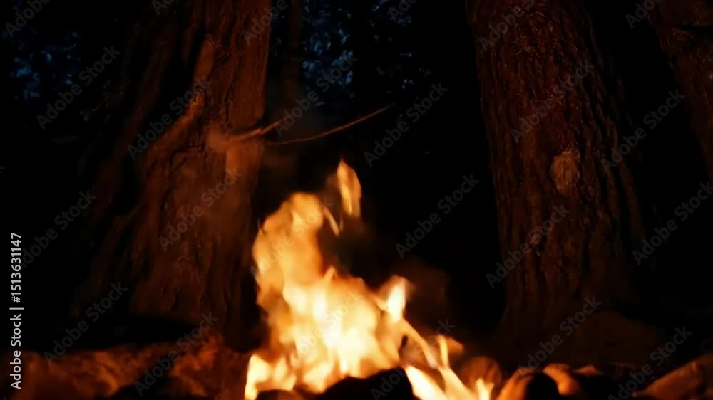 Campfire in the Woods at Night Campfire in the Woods at Night