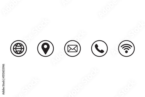 Simple contact icons for website or app design