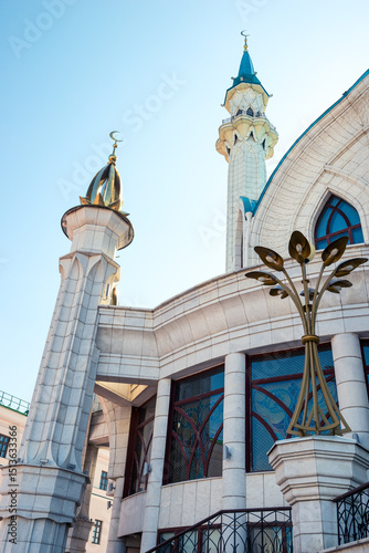 Decorative details of the Kul Sharif Mosque in the territory of the Kazan Kremlin. Russia