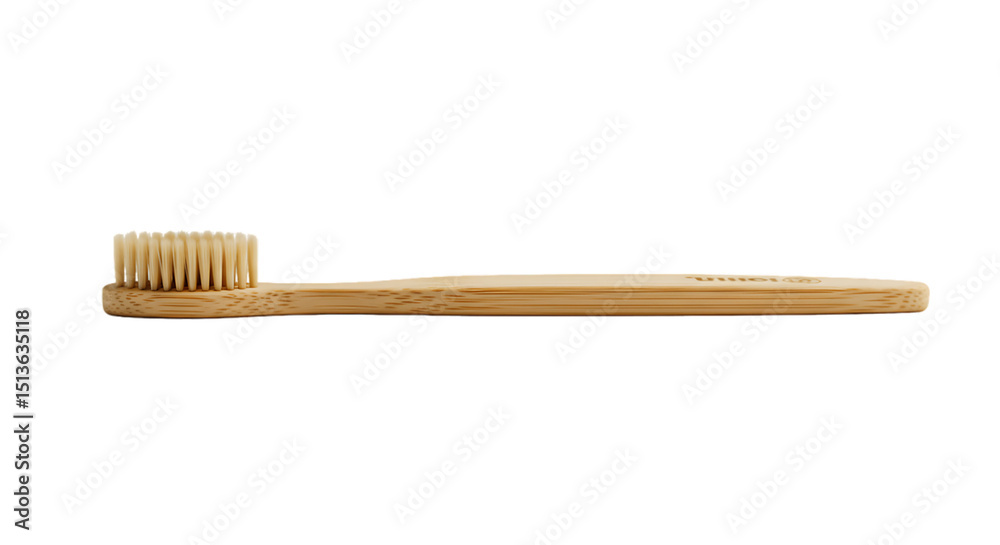 A natural bamboo toothbrush, ready for use, isolated with a clean, black background. A natural bamboo toothbrush, ready for use, isolated with a clean, black background.