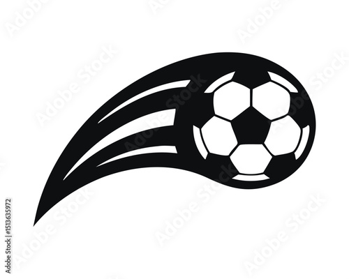 Sports Action Icon Collection, Soccer Balls with Flames & Speed Effects
