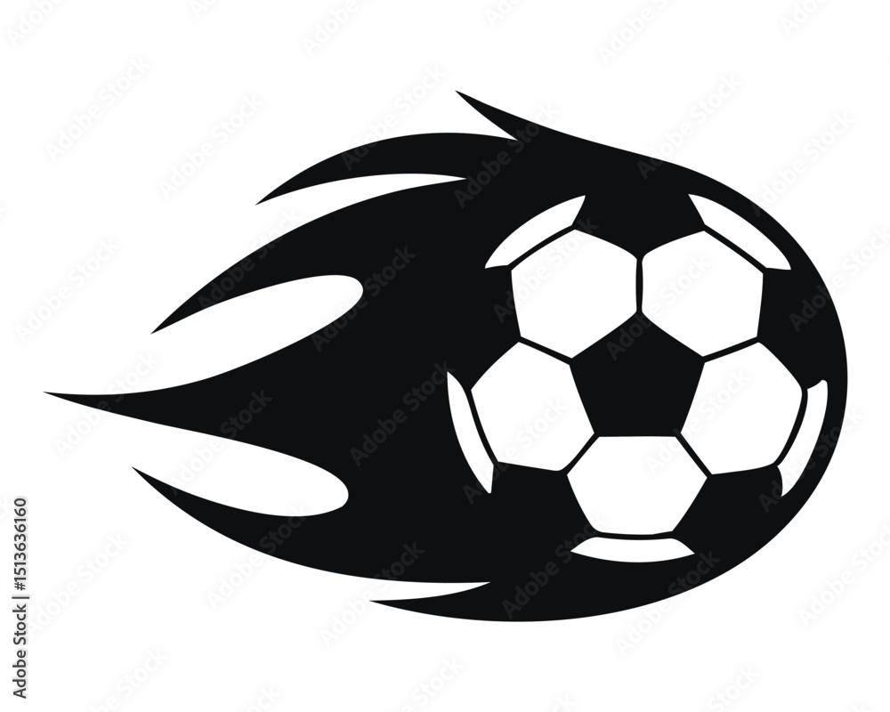 Obraz premium Silhouette Football Graphics, Dynamic Kicks, Motion Trails & Bursts 