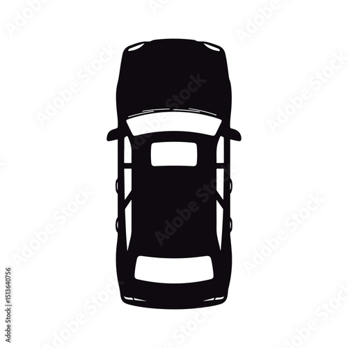 Vehicle Top View Outline Silhouette.
