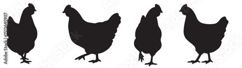 Silhouette Chicken Quartet