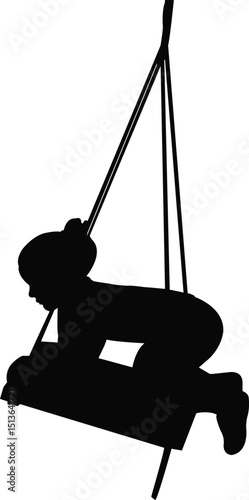 a girl swinging body silhouette vector