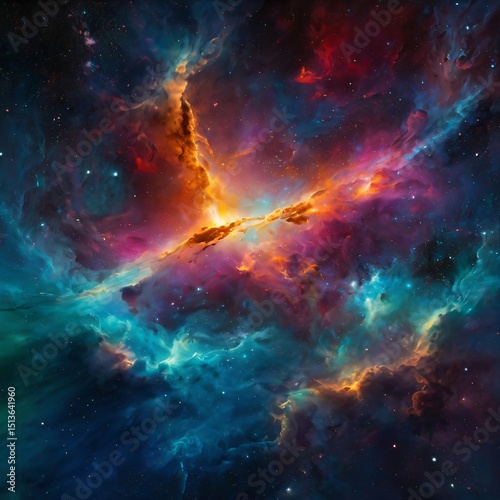 Mystical Cosmic Dreamscape: Planets in Violet-Blue Mist