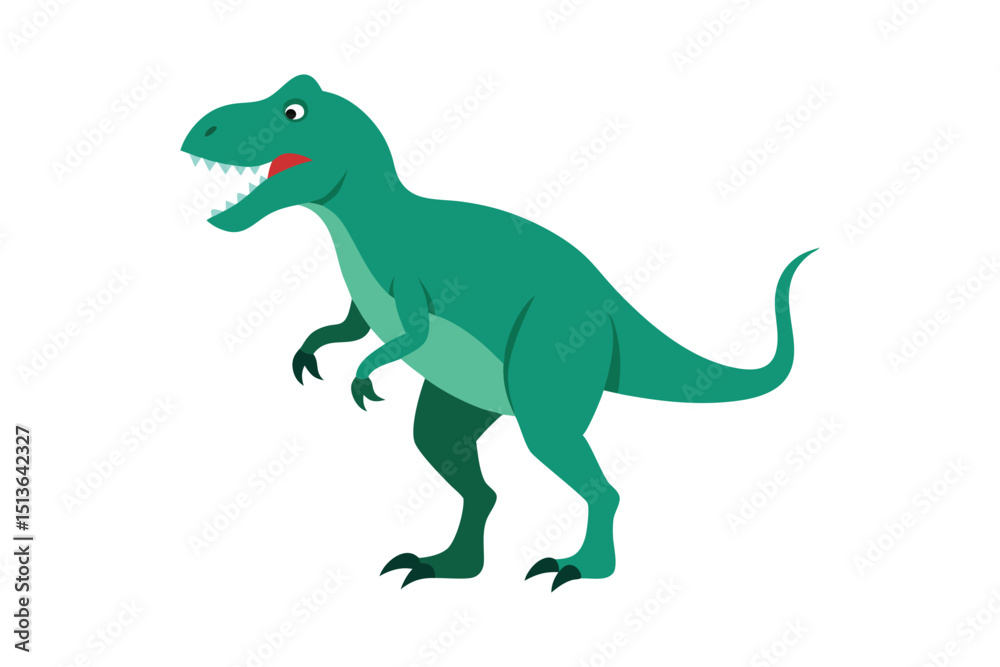 Fototapeta premium Dinosaur Art with White Background Cute Prehistoric Printable Wall Decor for Kids and Nursery 