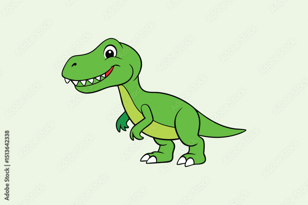 Obraz premium Dinosaur Art with White Background Cute Prehistoric Printable Wall Decor for Kids and Nursery 
