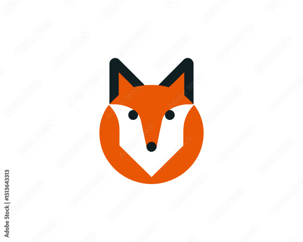 Obraz premium Fox graphic logo in clean flat shape