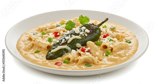 Photo: Creamy Pasta with Roasted Poblano Pepper and Cheese mexican food