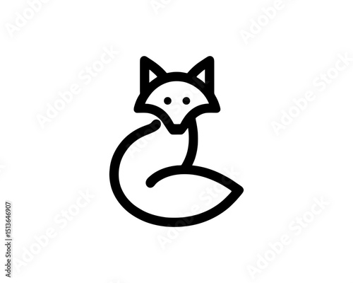 Black fox art for toy brand identity