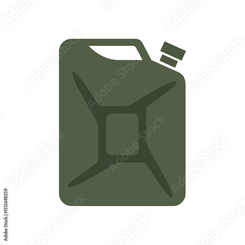 Gasoline canister icon. Symbol of gas station or automobile equipment. Fuel for the engine. Symbol of military equipment.