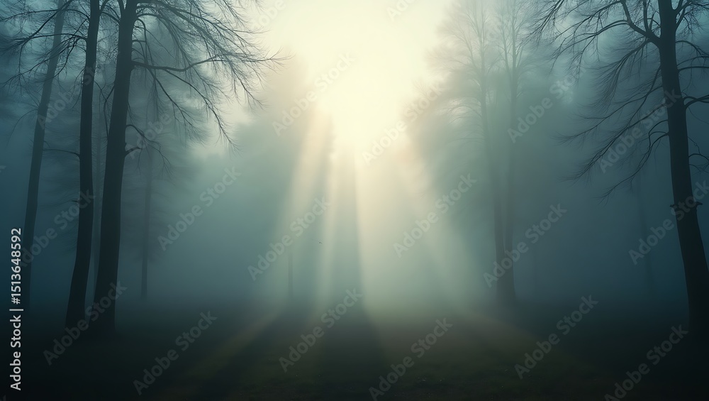 Fototapeta premium Foggy Forest in the Morning Light 