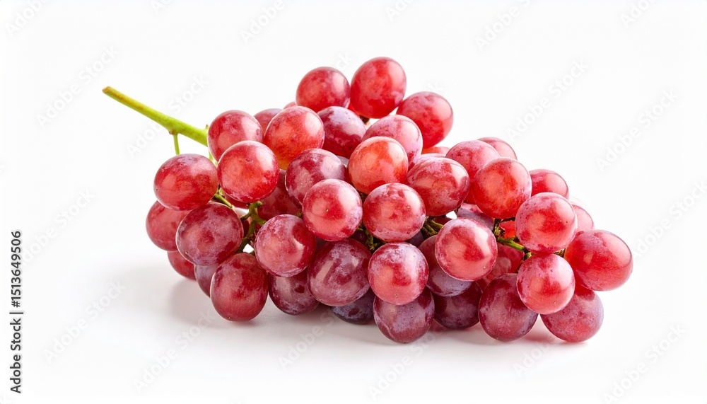 Fototapeta premium Bunch of vibrant red grapes isolated on white background