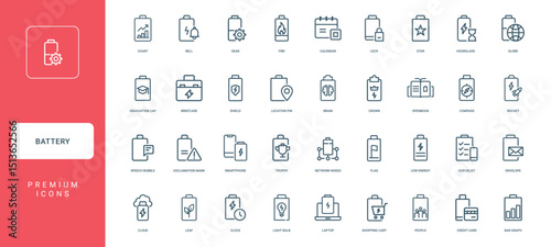 collection battery icons themes functions concepts power