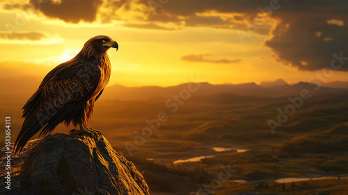 eagle at sunset