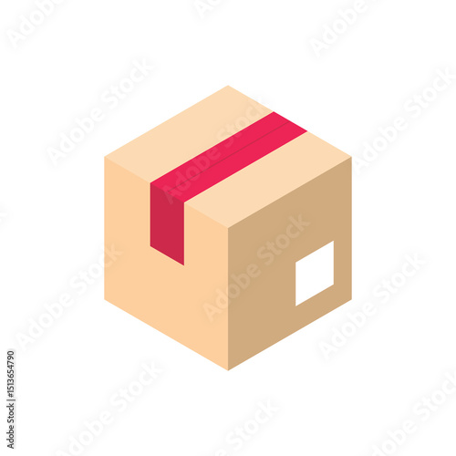 Cardboard box icon. Symbol of delivery or product packaging. Designation of a parcel or purchase.