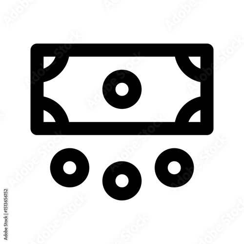 Money for ATM icon. Ideal for banking or wayfinding in public spaces.