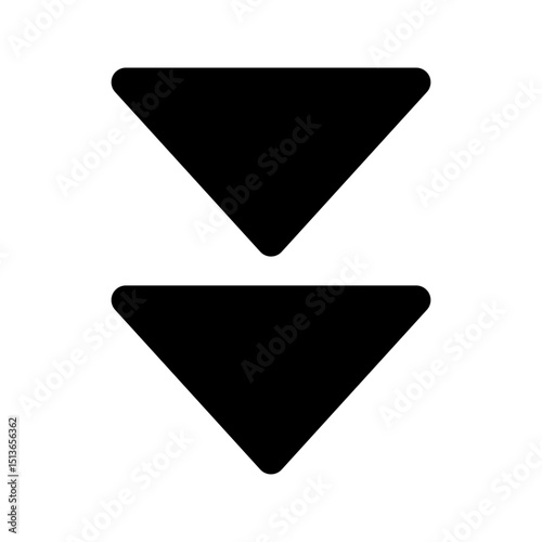 Down arrow icon. Ideal for downward navigation or wayfinding signs.