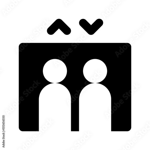 Elevator icon. Ideal for wayfinding in multi-level buildings.