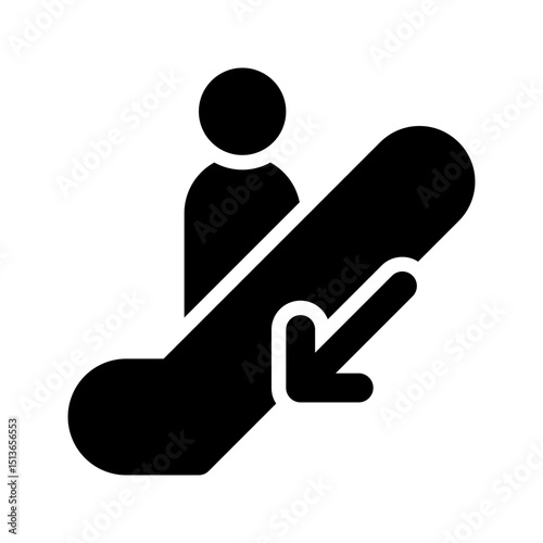 Down left escalator icon. Perfect for wayfinding in buildings.