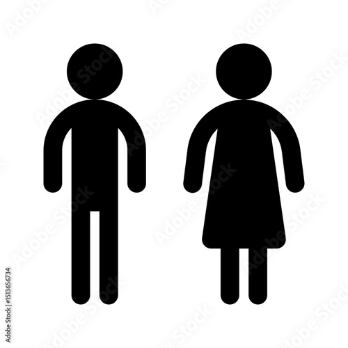 Man and Woman for Toilet icon. Great for wayfinding or restroom location signs.