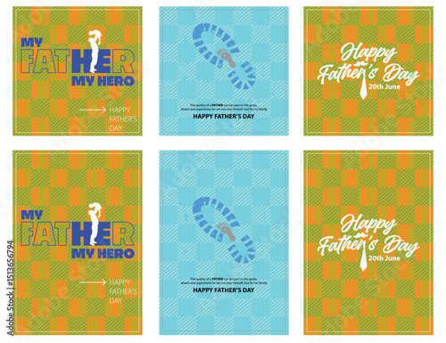 Father's day template modern vector social media editable