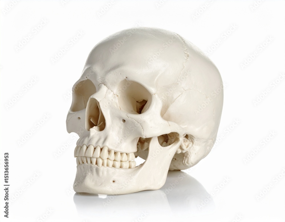 Obraz premium Human skull isolated on white background