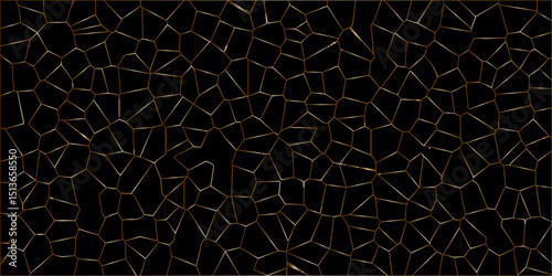 Beautifu bluck and gold crystallized polygon background. abstract light colorful stone tile pattern with shadow. modern wallpaper, trendy simple minimal geometric background abstract mosaic backd