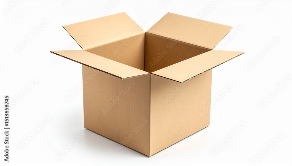 Empty cardboard box isolated on white background Empty cardboard box isolated on white background