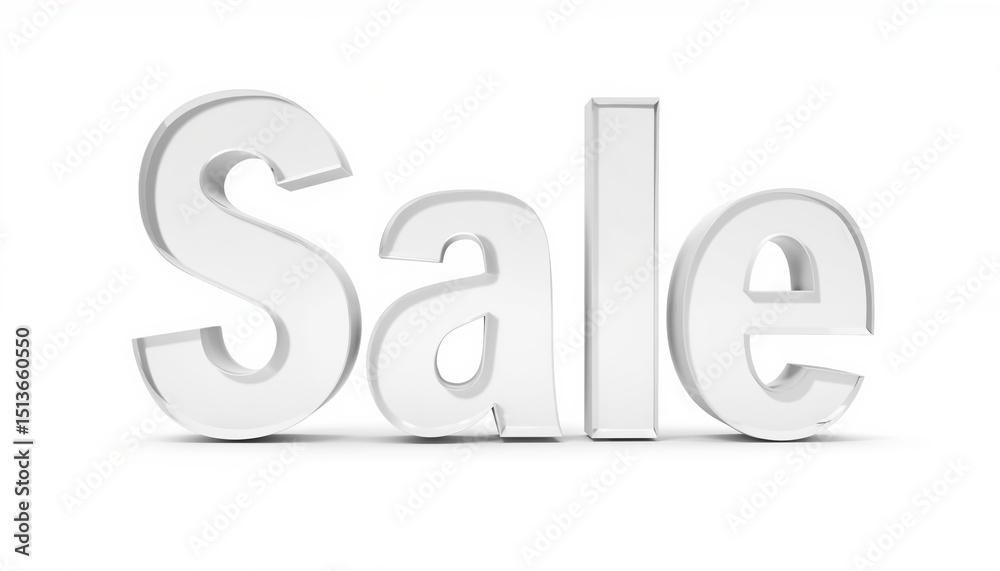 Transparent glass sign with the word 'Sale' in vector style  