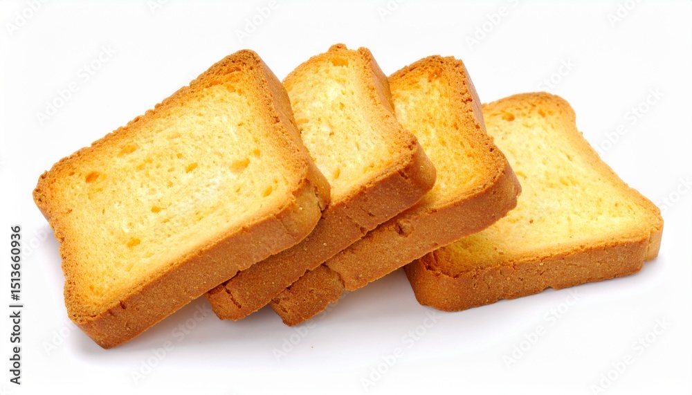 Cake rusks isolated on white background 