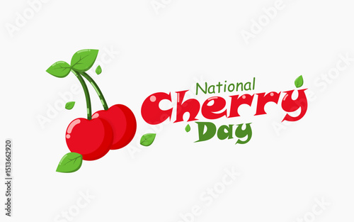 vector graphic of National Cherry Day, ideal for National Cherry Day celebration.