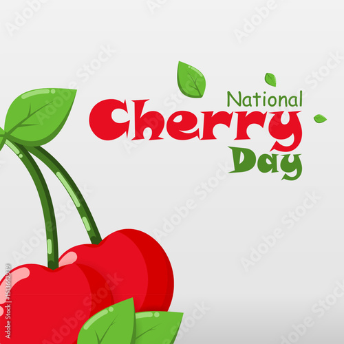 vector graphic of National Cherry Day, ideal for National Cherry Day celebration.