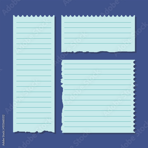 Set of turn ripped paper