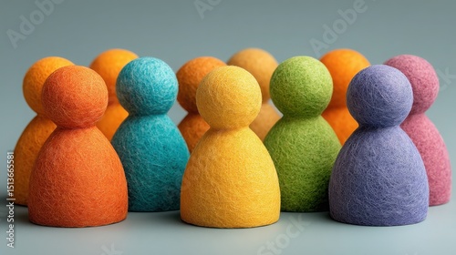 Colorful group of felt figures representing diverse owners assigning responsibilities clearly in a collaborative environment
