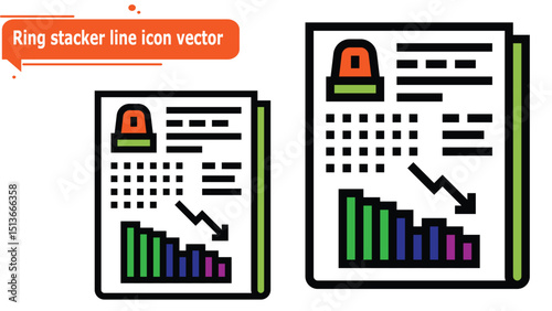 Ring stacker line icon vector
