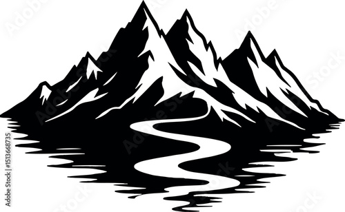 vector illustration of a silhouette of a tree