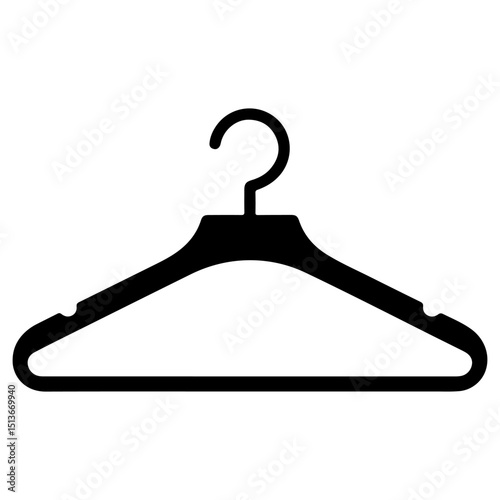Hanger icon Silhouette vector style front view with white background