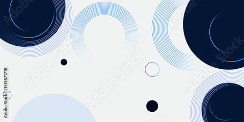 Abstract blue modern background with circle elements. circle effect style.shape line.memphis eps 10  Vector abstract graphic design banner pattern presentation background