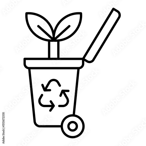 Garden Waste line icon