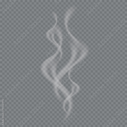 PrintRealistic white smoke vector with soft flowing shapes on transparent background. Ideal for adding atmospheric, dreamy effects to graphic design, illustrations, web projects, and creative artwork.